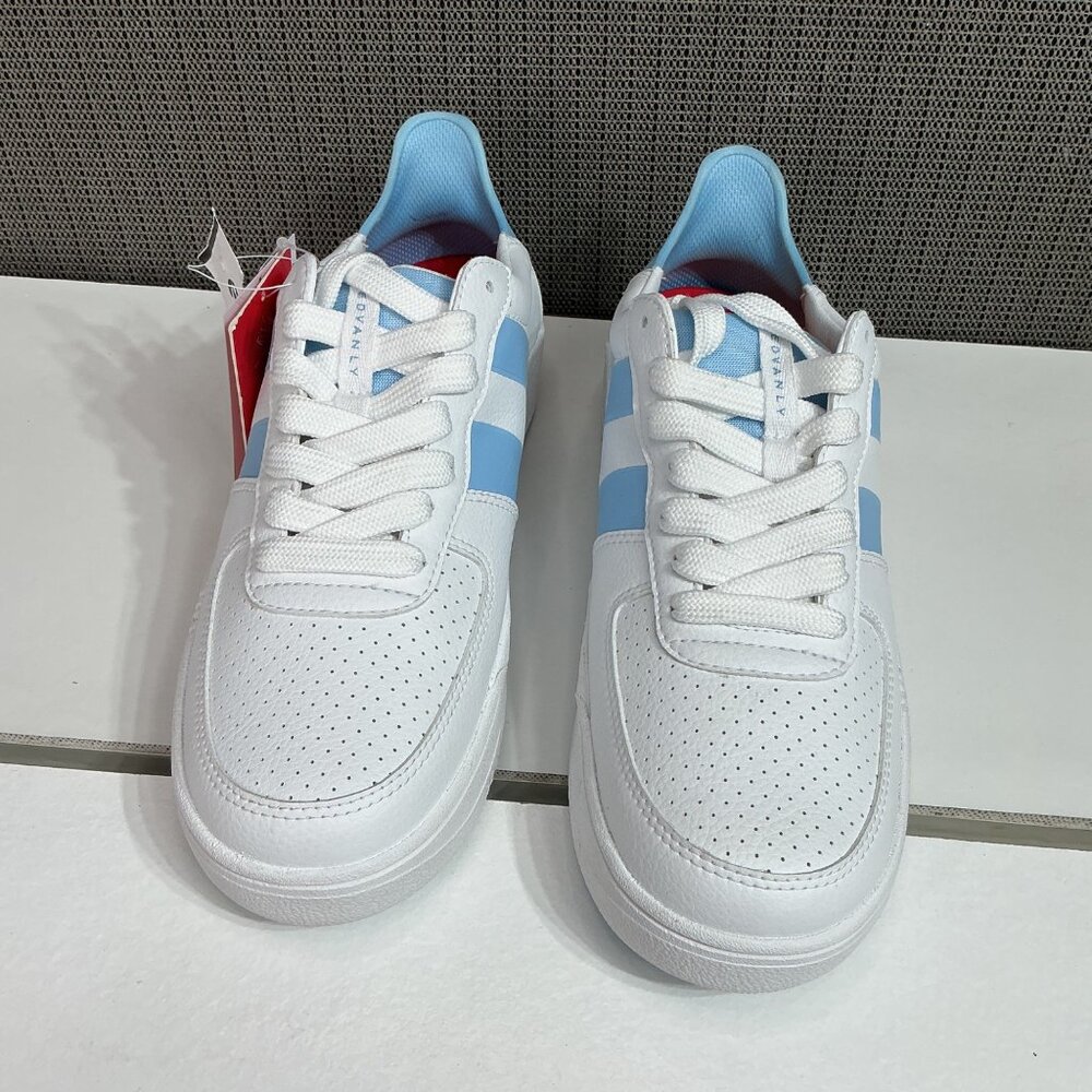 Redvanly Women's Size 9.5 White & Blue Vegan Leather Sneakers - Picture 2 of 7